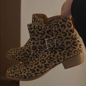 Stylish Leopard Print Kids Dress Boots